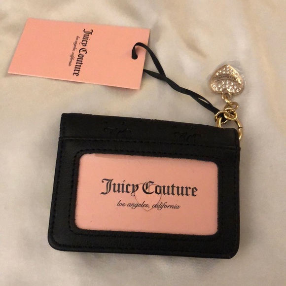 Juicy Couture Liquorice Faux Leather Only You And Me Card Case Key Fob NWT - Picture 9 of 16